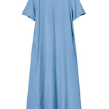 Women's Cotton Lycra Leisure Dress - Powder Blue