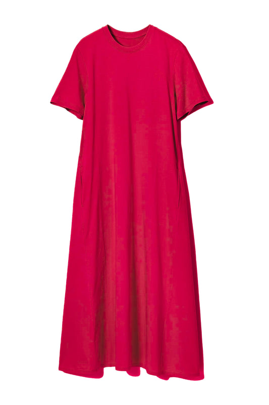 Women's Cotton Lycra Leisure Dress - Pink