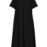 Women's Cotton Lycra Leisure Dress - Black