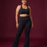 Slit Era high waist flare pants with pockets