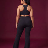Slit Era high waist flare pants with pockets