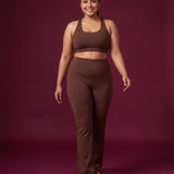 Slit Era high waist flare pants with pockets