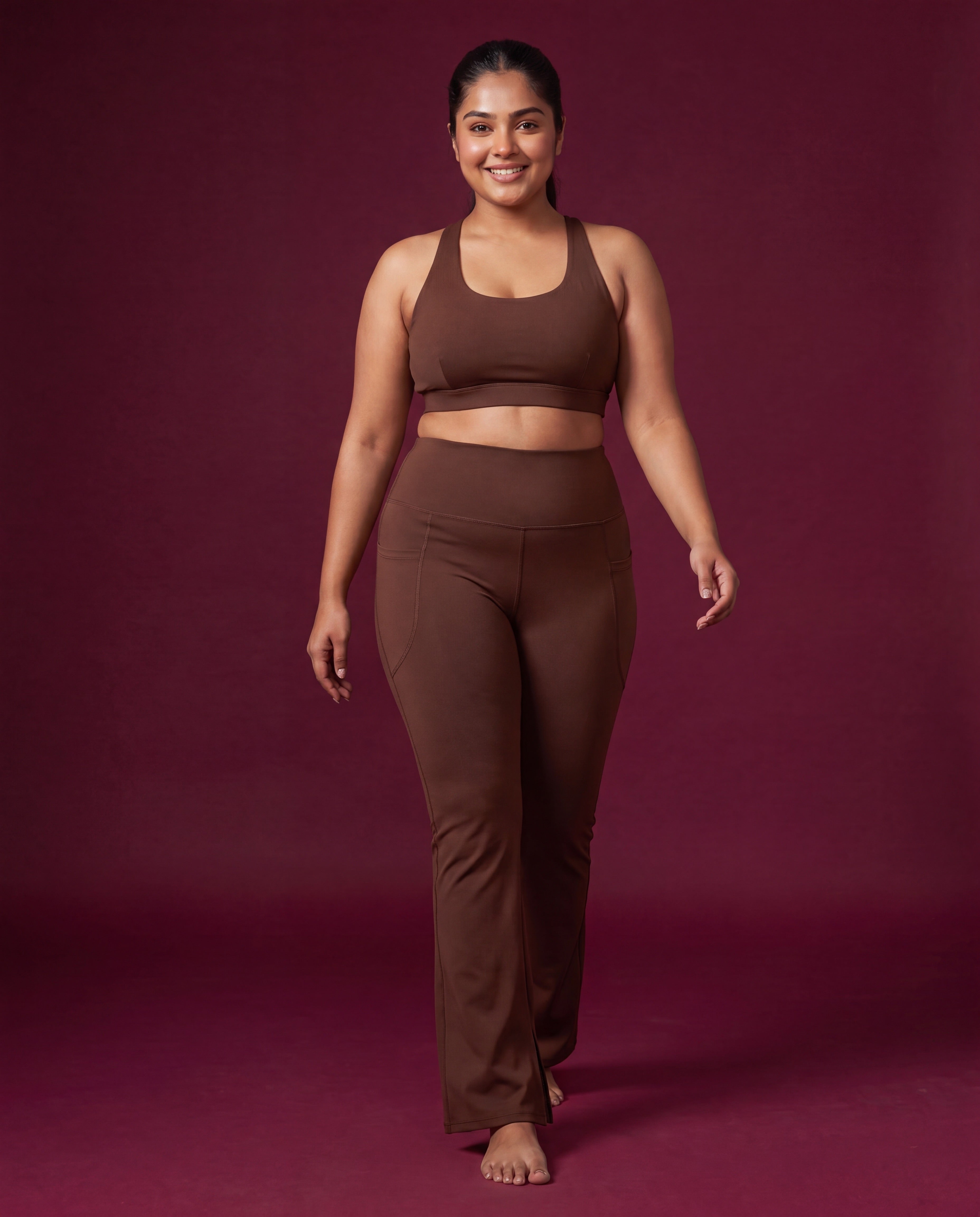 Slit Era high waist flare pants with pockets