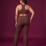 Slit Era high waist flare pants with pockets