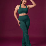 Slit Era high waist flare pants with pockets