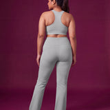 Slit Era high waist flare pants with pockets