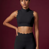 Scallopé High-Neck padded Sports Bra