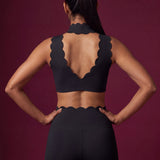 Scallopé High-Neck padded Sports Bra