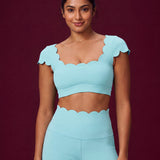 Scallopé Cap Sleeve padded Crop top