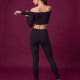 Scallopé High-Waist Leggings