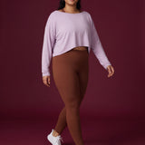 Twist Back Cropped Long Sleeve Top