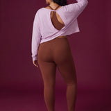 Twist Back Cropped Long Sleeve Top
