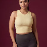 Ribbed Racerback Tank Top – Crop Fit