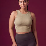 Ribbed Racerback Tank Top – Crop Fit