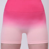 Ombre Eclipse High-Waisted Seamless Shorts - Pink/Peach