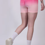 Ombre Eclipse High-Waisted Seamless Shorts - Pink/Peach