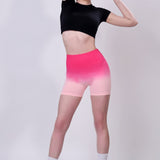 Ombre Eclipse High-Waisted Seamless Shorts - Pink/Peach