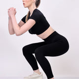Eclipse Ribbed Sculpt Leggings - Black