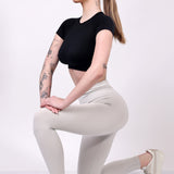 Eclipse Ribbed Sculpt Leggings - Light Grey