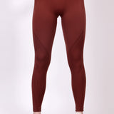 SculptSeam High-Waisted Textured Leggings - Mocha Brown