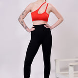 Scarlet Asymmetry Sports Bra - Red