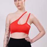 Scarlet Asymmetry Sports Bra - Red