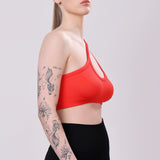 Scarlet Asymmetry Sports Bra - Red