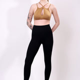 Celestia Criss-Cross Sports Bra - Brown