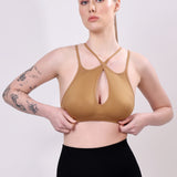 Celestia Criss-Cross Sports Bra - Brown