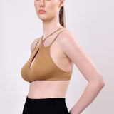 Celestia Criss-Cross Sports Bra - Brown