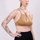 Celestia Criss-Cross Sports Bra - Brown