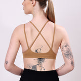Celestia Criss-Cross Sports Bra - Brown