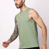 Men's Cotton Tank Top - Olive