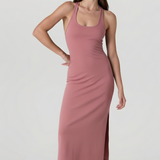 Halo Racerback Dress - Salmon Pink
